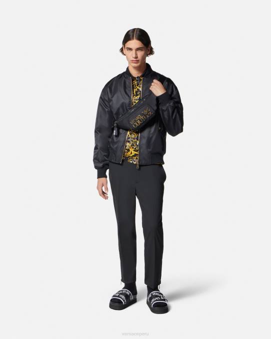 Versace ropa hombres polo de alta costura con logo 6BPV2391 oro negro