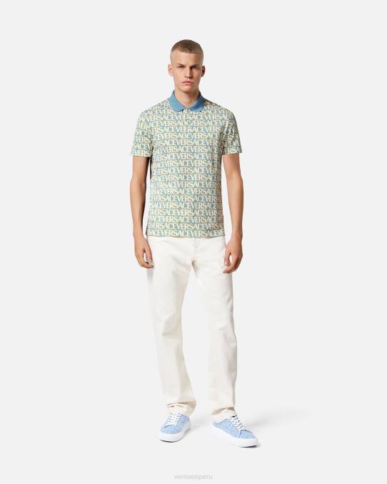 Versace ropa hombres polo de manga corta en toda la prenda 6BPV1355 imprimir