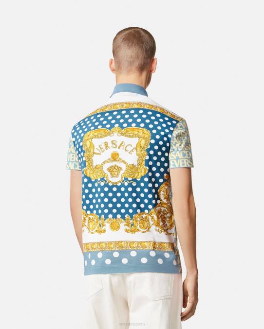 Versace ropa hombres polo de manga corta en toda la prenda 6BPV1355 imprimir