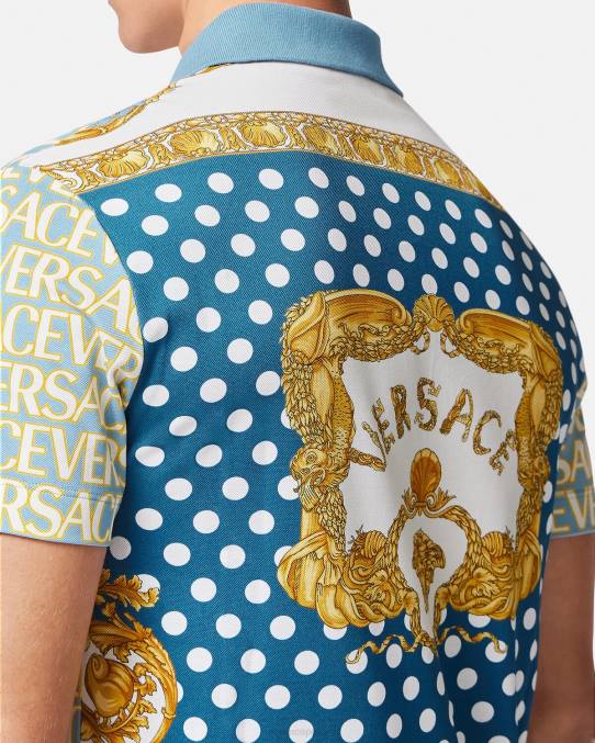 Versace ropa hombres polo de manga corta en toda la prenda 6BPV1355 imprimir