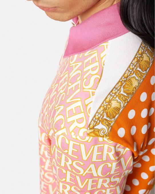 Versace ropa hombres polo de manga corta en toda la prenda 6BPV1356 imprimir