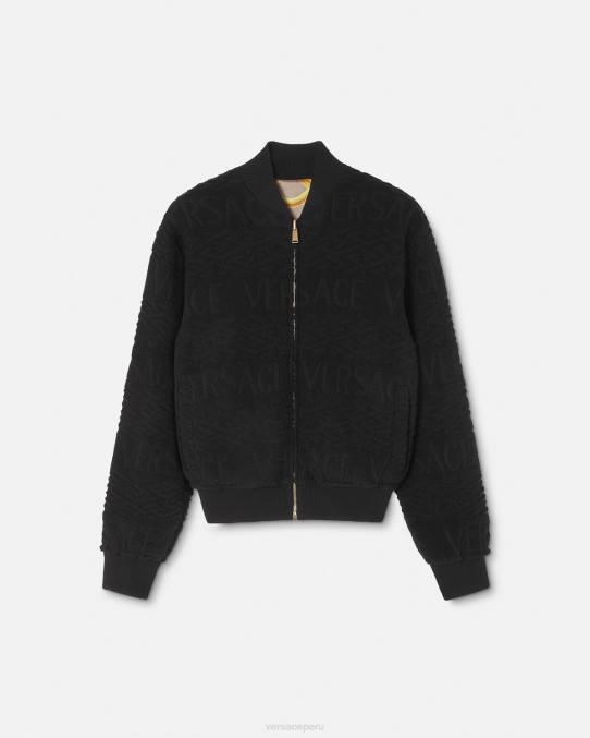 Versace ropa hombres chaqueta bomber reversible barroco 660 6BPV1351 negro