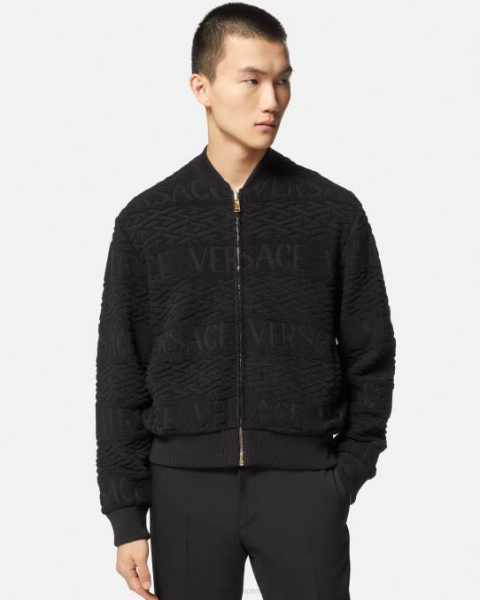 Versace ropa hombres chaqueta bomber reversible barroco 660 6BPV1351 negro