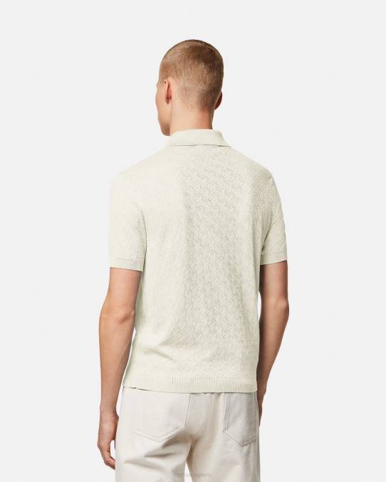 Versace ropa hombres polo de punto de manga corta la greca 6BPV1329 beige
