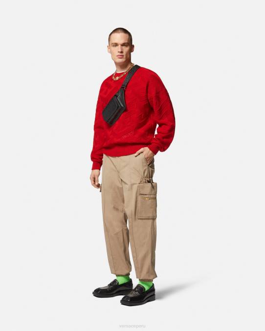 Versace ropa hombres suéter de punto la greca 6BPV1342 rojo