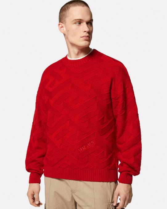 Versace ropa hombres suéter de punto la greca 6BPV1342 rojo