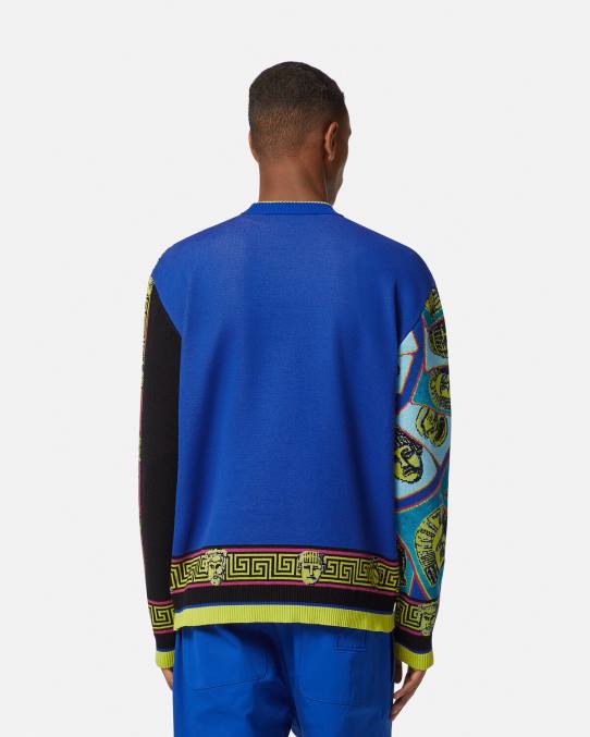 Versace ropa hombres suéter le maschere jacquard 6BPV1335 imprimir