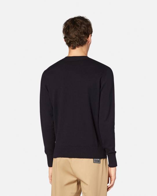 Versace ropa hombres suéter tejido con logo 6BPV2421 negro y estampado