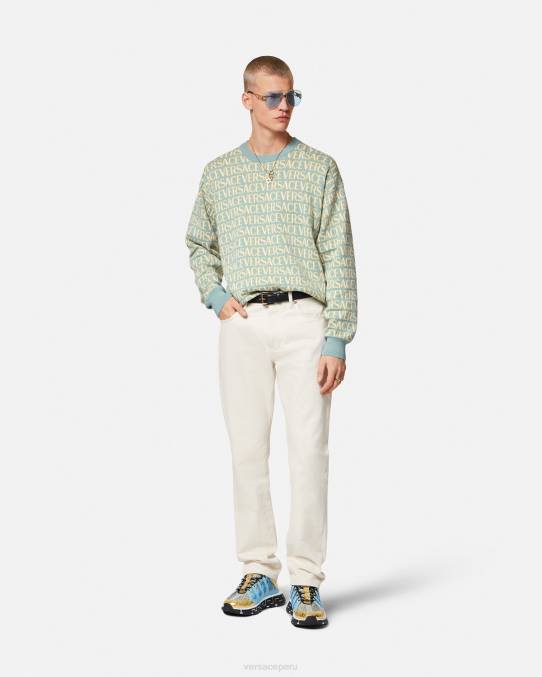 Versace ropa hombres suéter tejido en toda la prenda 6BPV1325 imprimir