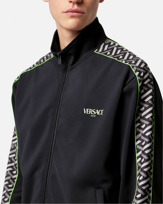 Versace ropa hombres chaqueta deportiva de nailon la greca 6BPV1458 imprimir
