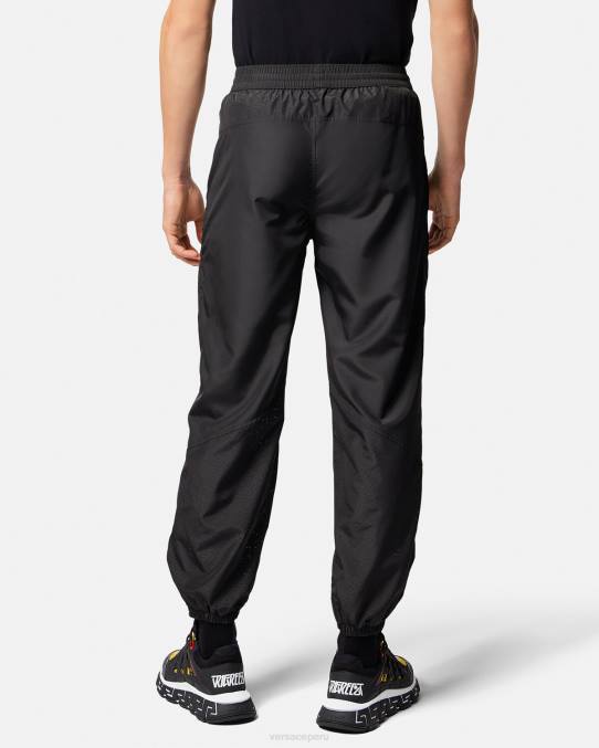 Versace ropa hombres pantalones deportivos con Greca de nailon 6BPV1453 negro