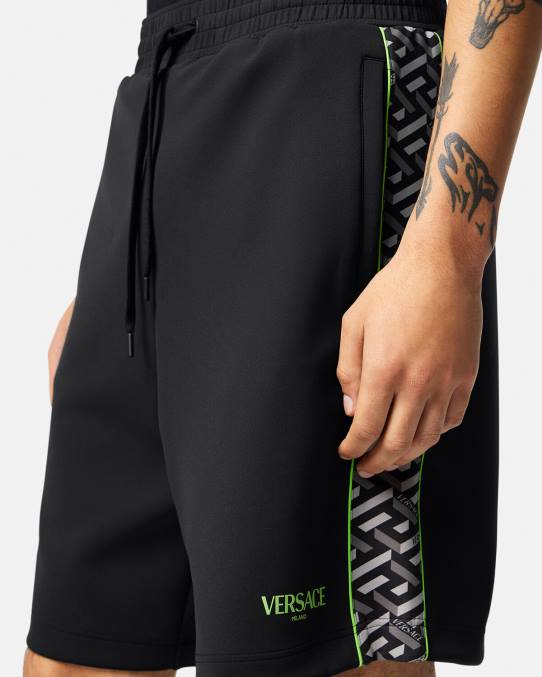 Versace ropa hombres shorts deportivos de nailon con la greca 6BPV1459 imprimir