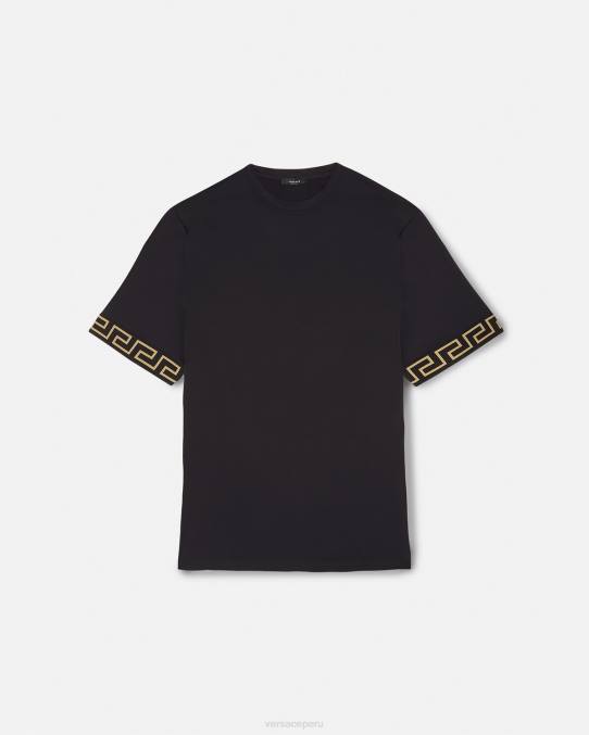 Versace ropa hombres top deportivo con greca 6BPV1454 negro