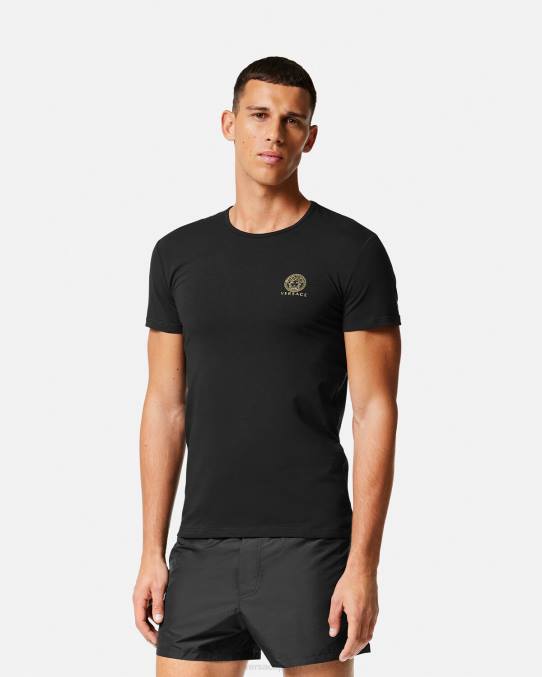 Versace ropa interior y ropa de playa hombres camiseta medusa 6BPV1732 negro