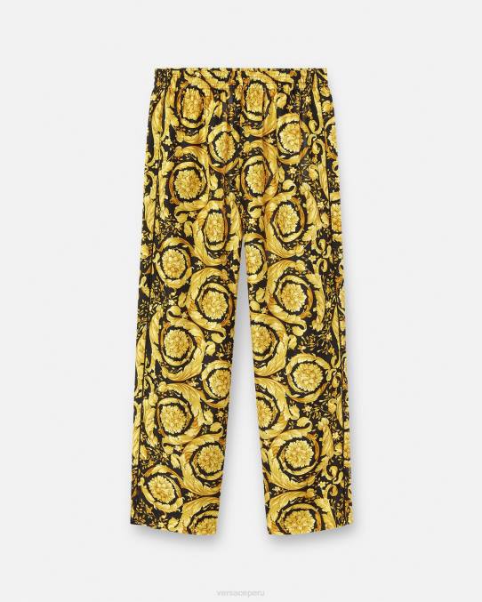 Versace ropa interior y ropa de playa hombres pantalones de pijama de seda con estampado barroco 6BPV1736 imprimir