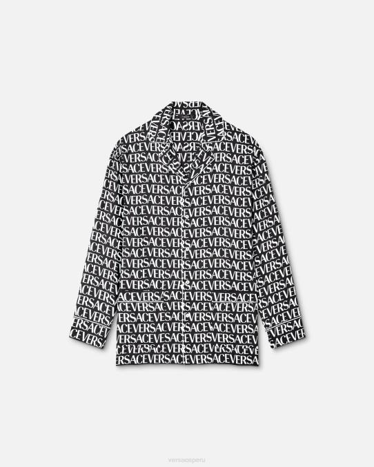 Versace ropa interior y ropa de playa hombres top de pijama integral 6BPV1737 negro y estampado