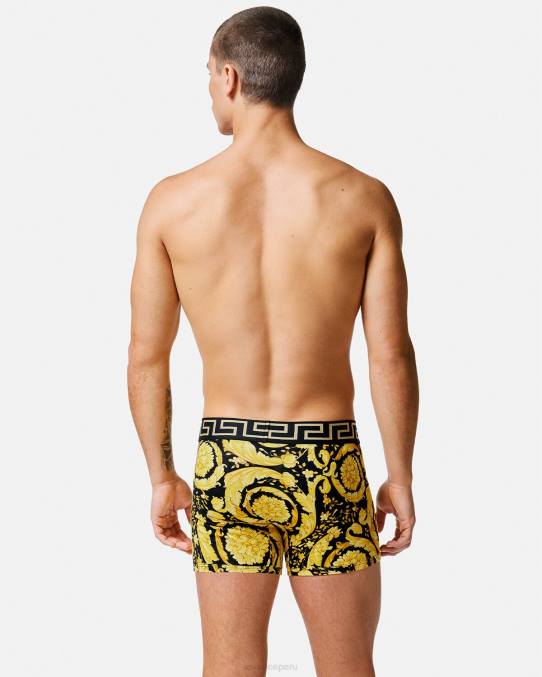 Versace ropa interior y ropa de playa hombres baúles largos barrocos 6BPV1748 negro