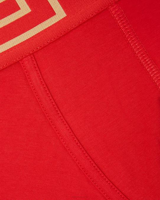 Versace ropa interior y ropa de playa hombres calzoncillos con borde de greca 6BPV1754 rojo