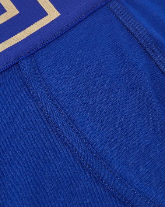 Versace ropa interior y ropa de playa hombres calzoncillos con borde de greca 6BPV1757 azul