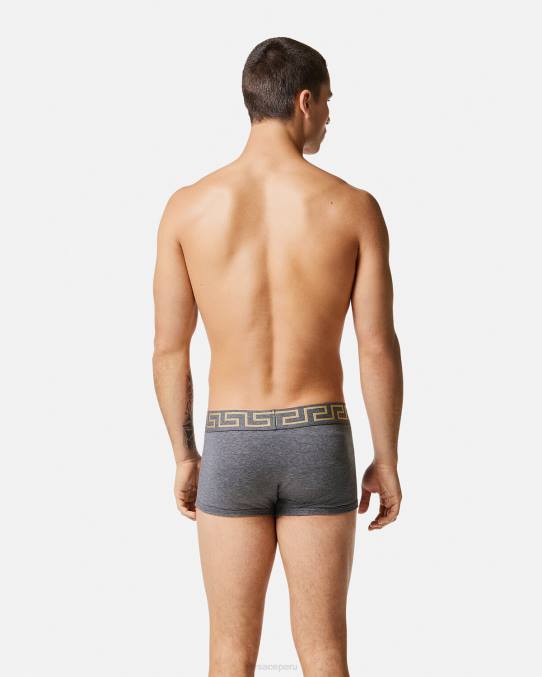 Versace ropa interior y ropa de playa hombres calzoncillos con borde de greca 6BPV1759 gris