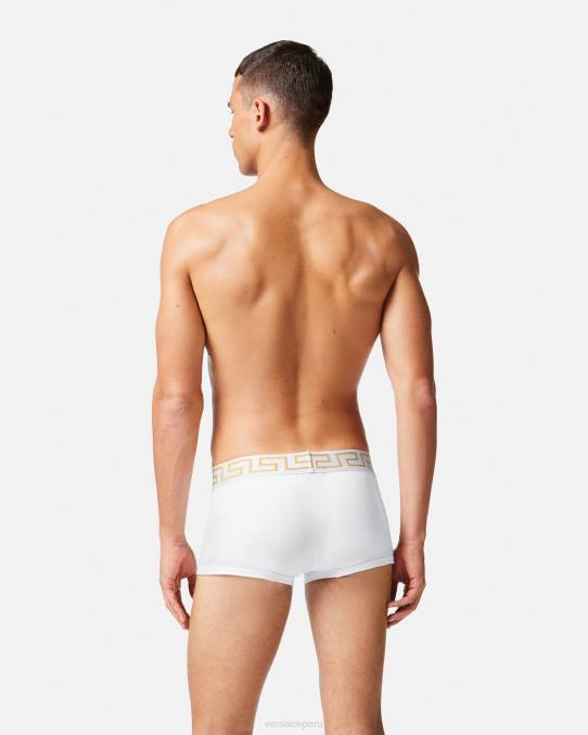 Versace ropa interior y ropa de playa hombres pack de 2 calzoncillos con borde con greca 6BPV1752 blanco negro
