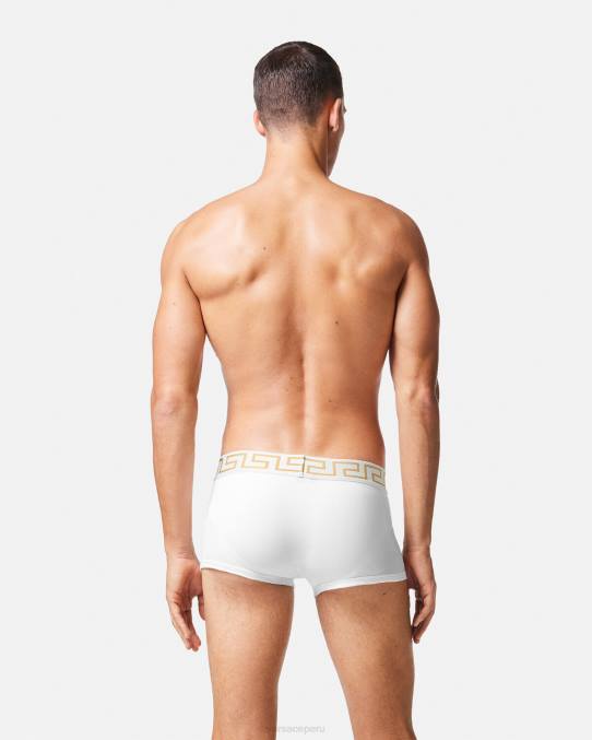 Versace ropa interior y ropa de playa hombres pack de 3 calzoncillos con borde con greca 6BPV1749 Oro blanco
