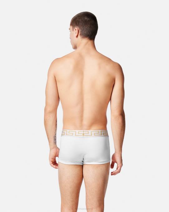 Versace ropa interior y ropa de playa hombres pack de 3 calzoncillos con borde con greca 6BPV1751 blanco y negro y gris
