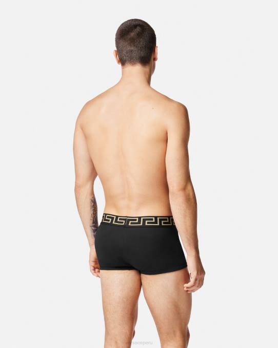 Versace ropa interior y ropa de playa hombres pack de 3 calzoncillos con borde con greca 6BPV1751 blanco y negro y gris