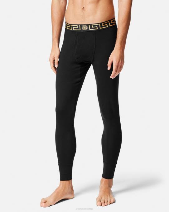 Versace ropa interior y ropa de playa hombres ropa interior larga con borde de greca 6BPV1760 negro