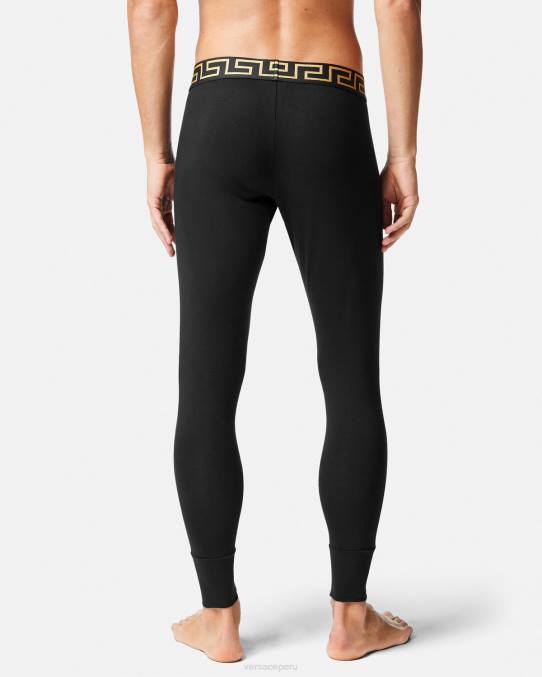Versace ropa interior y ropa de playa hombres ropa interior larga con borde de greca 6BPV1760 negro