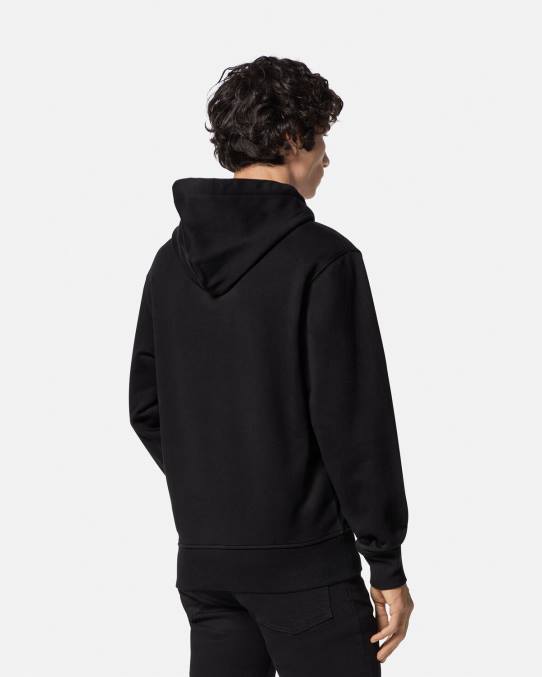 Versace ropa hombres sudadera con capucha y logo de garantía 6BPV2366 negro