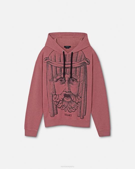 Versace ropa hombres sudadera con capucha la maschera 6BPV1416 rosa