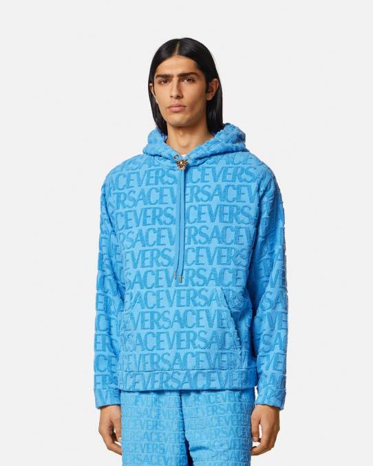 Versace ropa hombres sudadera con capucha y toalla 6BPV1412 un color