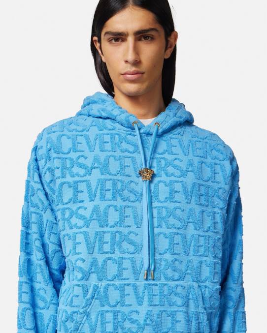 Versace ropa hombres sudadera con capucha y toalla 6BPV1412 un color