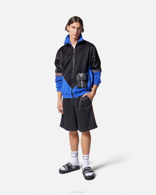 Versace ropa hombres sudadera con logo y cremallera 6BPV2409 negro