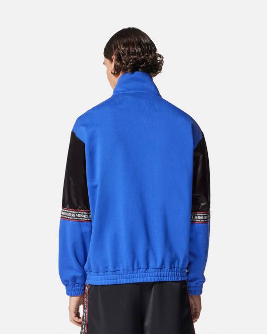 Versace ropa hombres sudadera con logo y cremallera 6BPV2409 negro