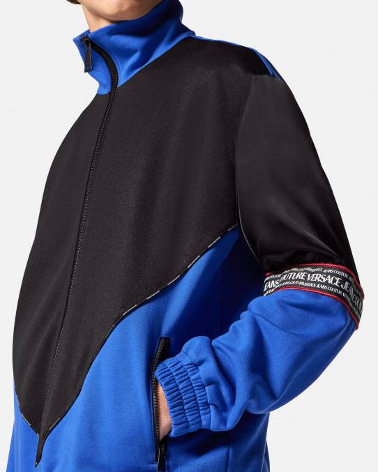 Versace ropa hombres sudadera con logo y cremallera 6BPV2409 negro