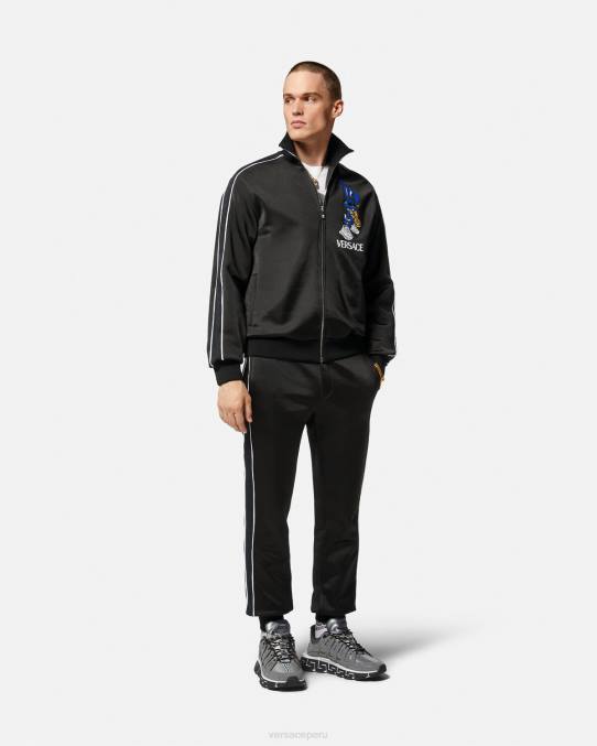 Versace ropa hombres sudadera de conejo del festival de primavera 6BPV1418 negro