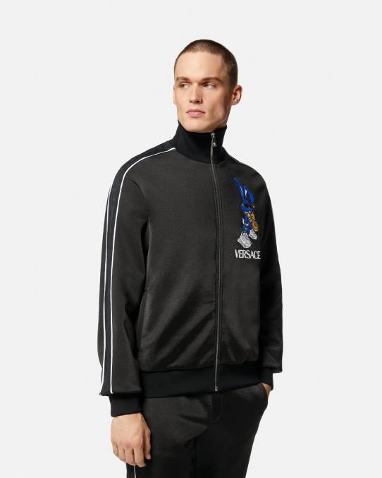 Versace ropa hombres sudadera de conejo del festival de primavera 6BPV1418 negro