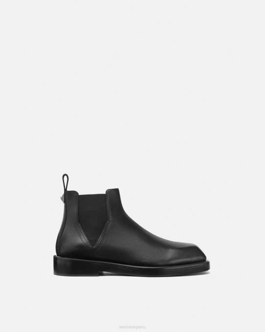 Versace zapato hombres botas chelsea cuadradas 6BPV1580 negro
