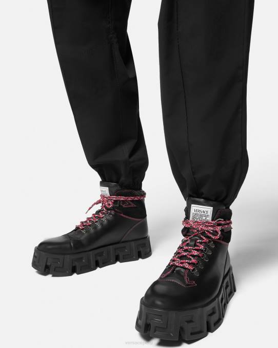 Versace zapato hombres botas de montaña greca laberinto 6BPV1581 negro