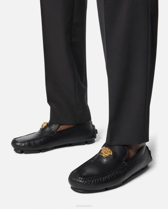 Versace zapato hombres zapatos de piloto la medusa 6BPV1602 negro