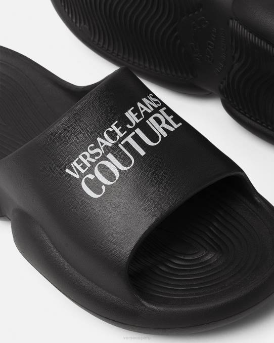Versace zapato hombres chanclas con logo y tago 6BPV2451 negro