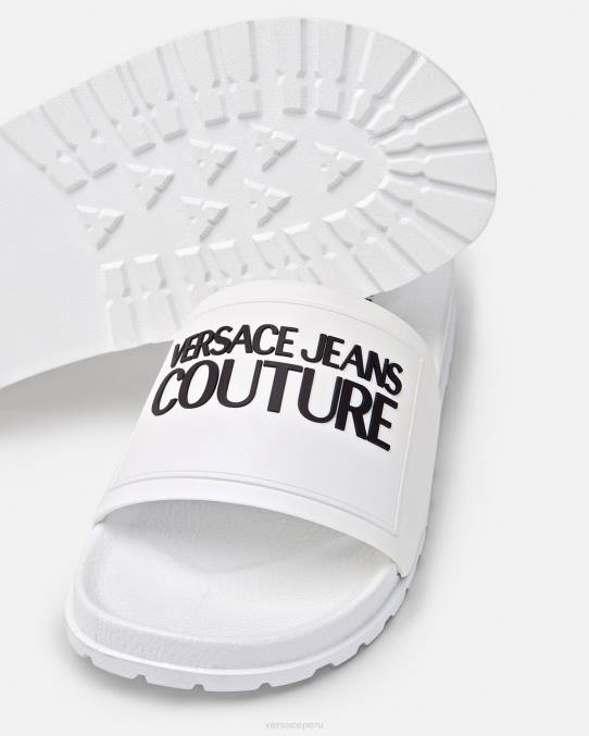 Versace zapato hombres chanclas de goma con logo 6BPV2467 blanco