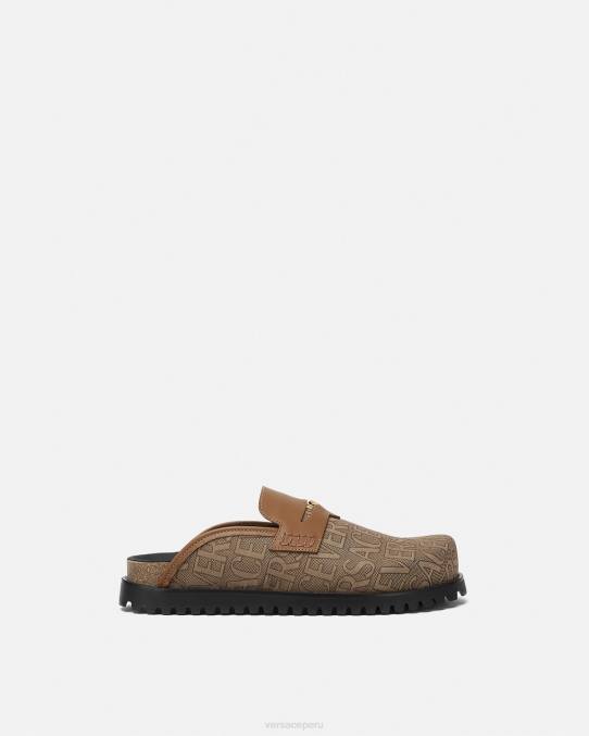 Versace zapato hombres mules con medusa en toda la prenda 6BPV1565 marrón