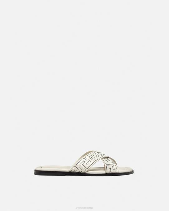 Versace zapato hombres sandalias grecas 6BPV1588 blanco