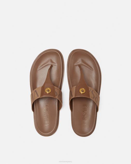 Versace zapato hombres sandalias por toda la prenda 6BPV1583 marrón