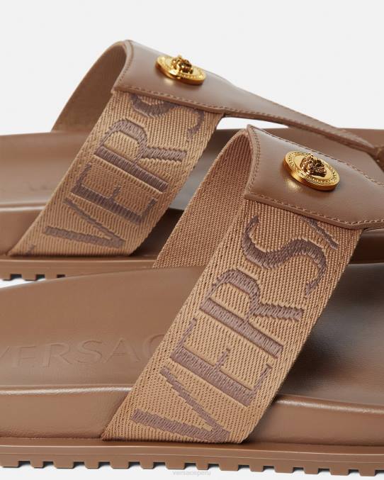 Versace zapato hombres sandalias por toda la prenda 6BPV1583 marrón