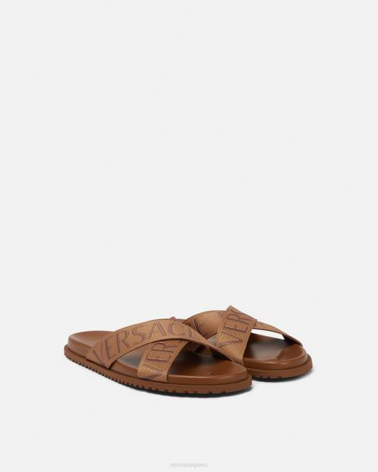 Versace zapato hombres sandalias por toda la prenda 6BPV1584 marrón