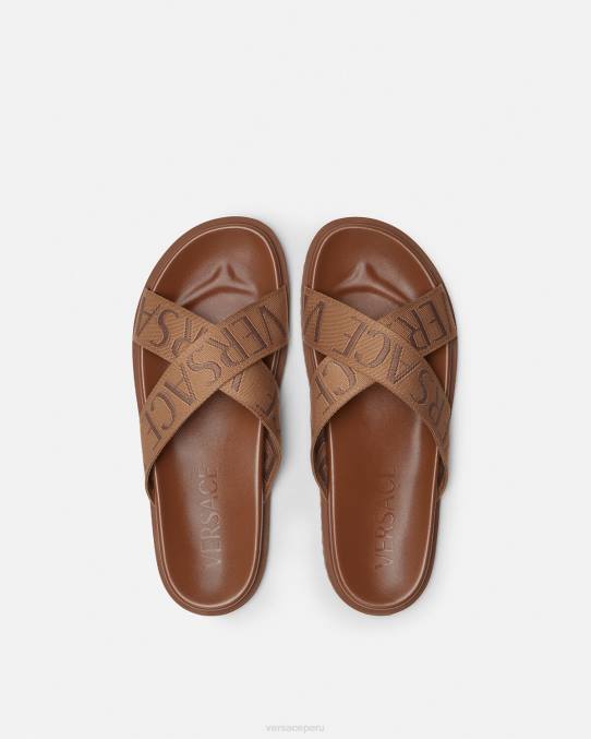 Versace zapato hombres sandalias por toda la prenda 6BPV1584 marrón